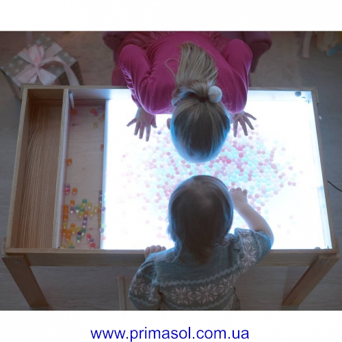 Table for drawing sand from natural wood ash