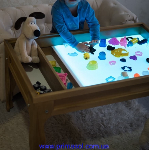 Table sandbox from a natural tree an alder