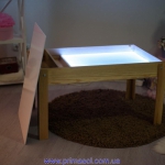 Table for drawing sand from natural wood ash